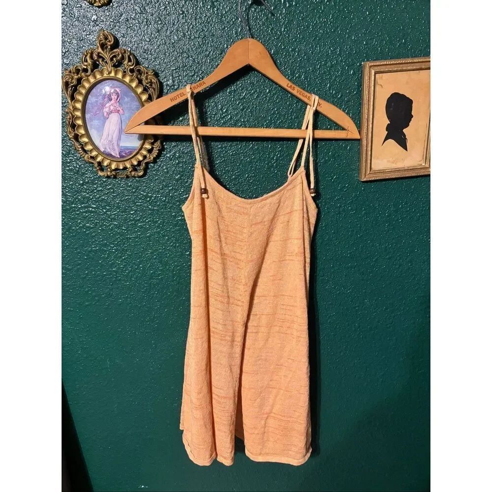 Free People Romera Linen Blend Mini Dress Orange Size Small